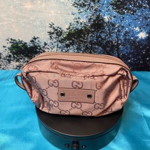 Gucci Logo Nylon and Textile Extra Bag EUC 6”x 4”